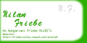 milan friebe business card